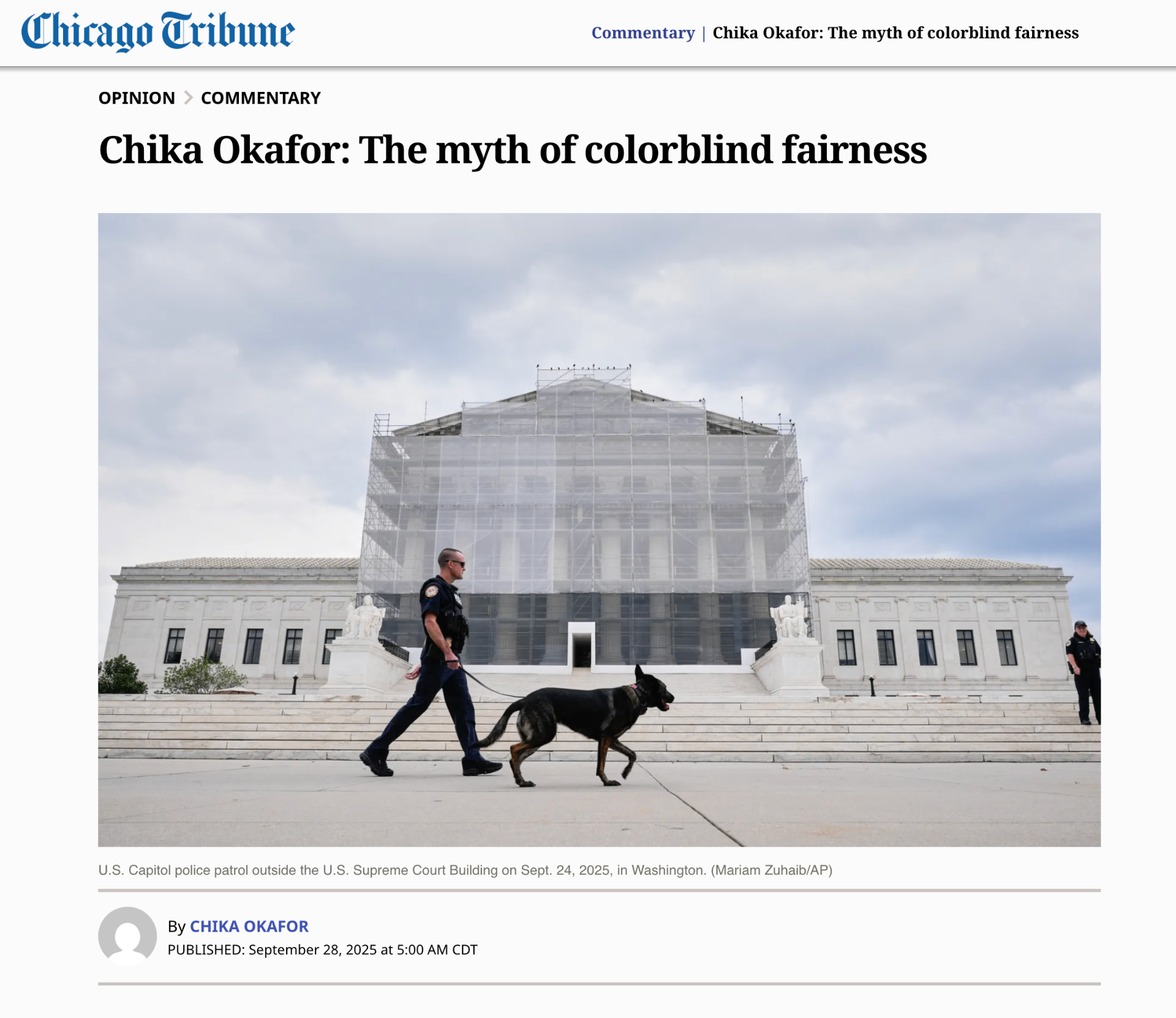 Chicago Tribune - Chika Okafor